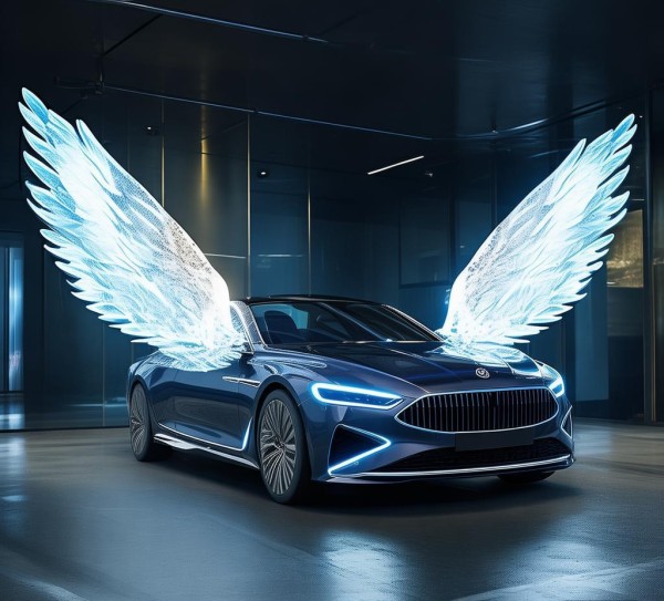 商务车中门3D动态天使之翼迎宾灯，科技与尊贵的完美融合，点亮尊贵座驾的细节之美